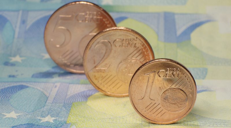 20 Euro Schein und Euro Cent Münzen
