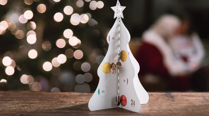 Papier-Weihnachtsbaum für den „24 gute Taten“-Adventskalender